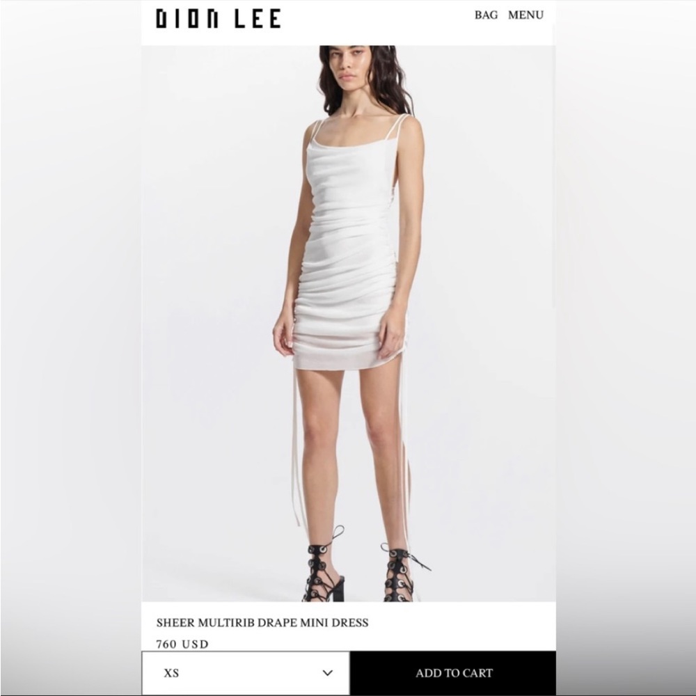 Dion Lee SHEER MULTIRIB DRAPE MINI Dress